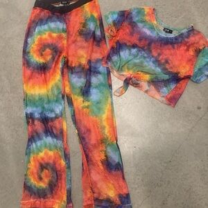 Colorful Swirl, net like material, sheer pool cover up set